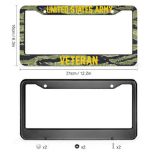 Load image into Gallery viewer, VETERAN - All Over Print License Plate Frame License Plate Frame Black
