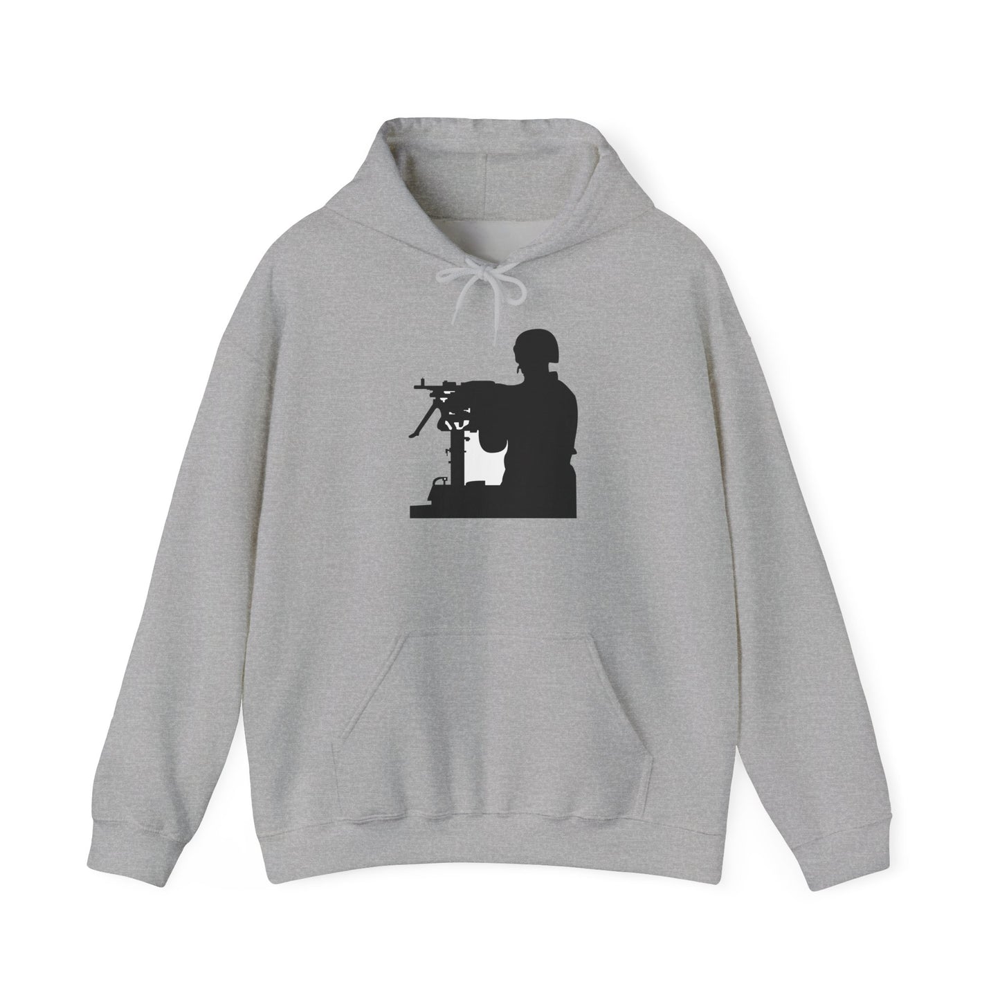 Unisex Heavy Blend Hooded Sweatshirt -Army - Soldier - MG Vehicle Mounted - Silhouette X 300