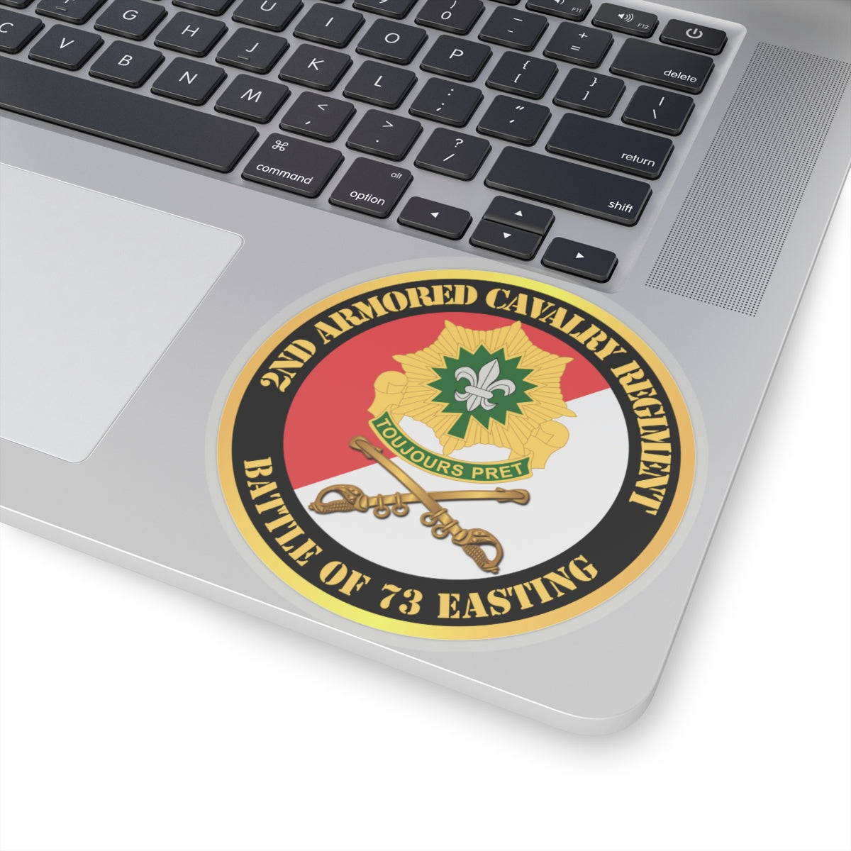 Kiss-Cut Stickers - 2nd Armored Cavalry Regiment DUI - Red White - Battle of 73 Easting
