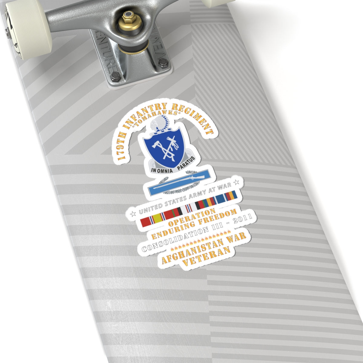 Kiss-Cut Stickers - 179th Infantry Regiment - Tomahawks - Afghanistan - Consolidation III - 2011 w CIB - OIF - AFGHAN SVC X 300