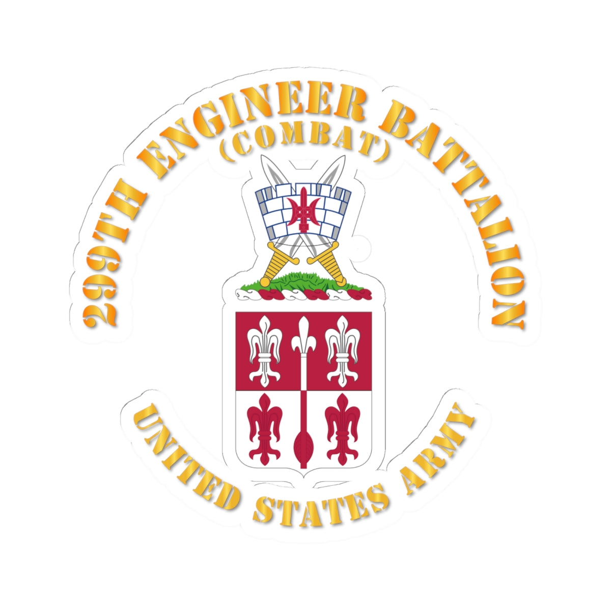Kiss-Cut Stickers - COA - 299th Engineer Battalion (Combat)