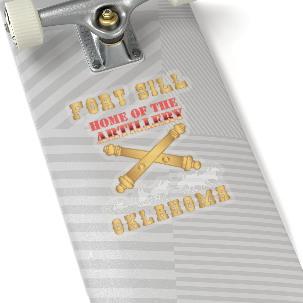 Kiss-Cut Stickers - Fort SIll, Home of Artillery w Cassion - Gold X 300