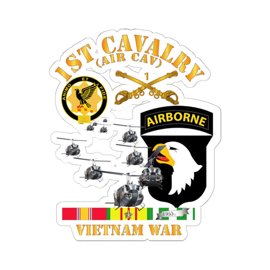 Kiss-Cut Stickers - 1st Cavalry (Air Cav) - 101st Airborne w SVC