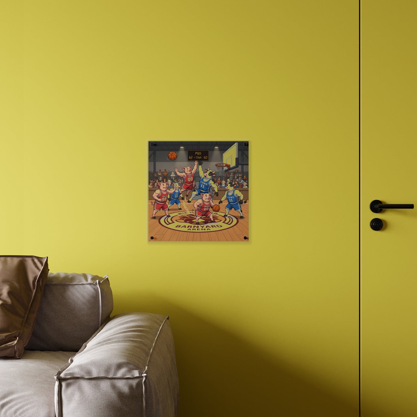 Acrylic Wall Art Panel - Pigs vs Cows