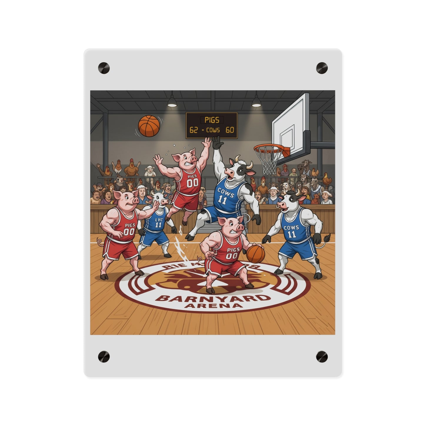 Acrylic Wall Art Panel - Pigs vs Cows