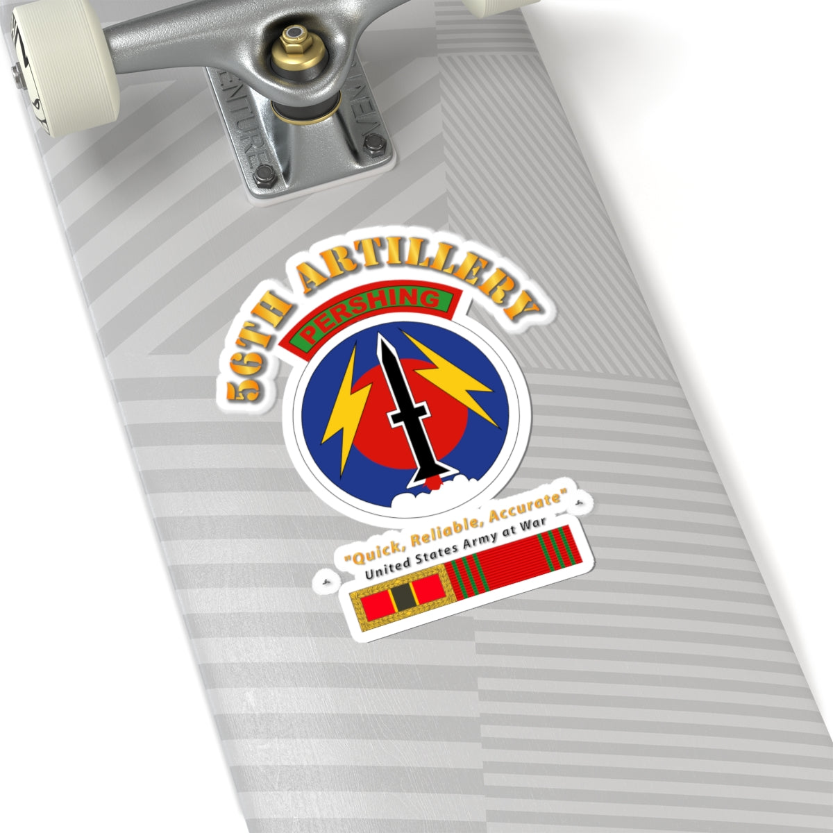 Kiss-Cut Stickers - 56th Artillery - Pershing w Svc Medals
