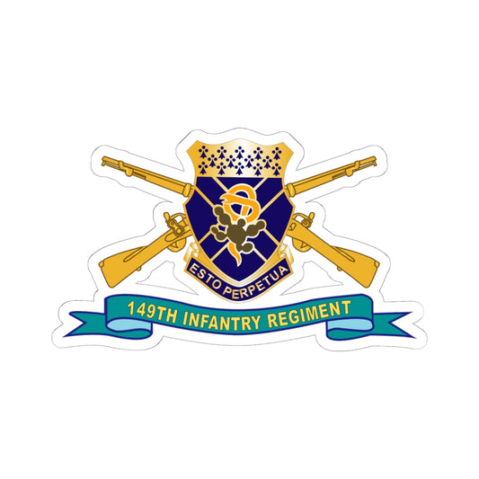 Kiss-Cut Stickers - 149th Infantry Regiment - COA w Br - Ribbon X 300