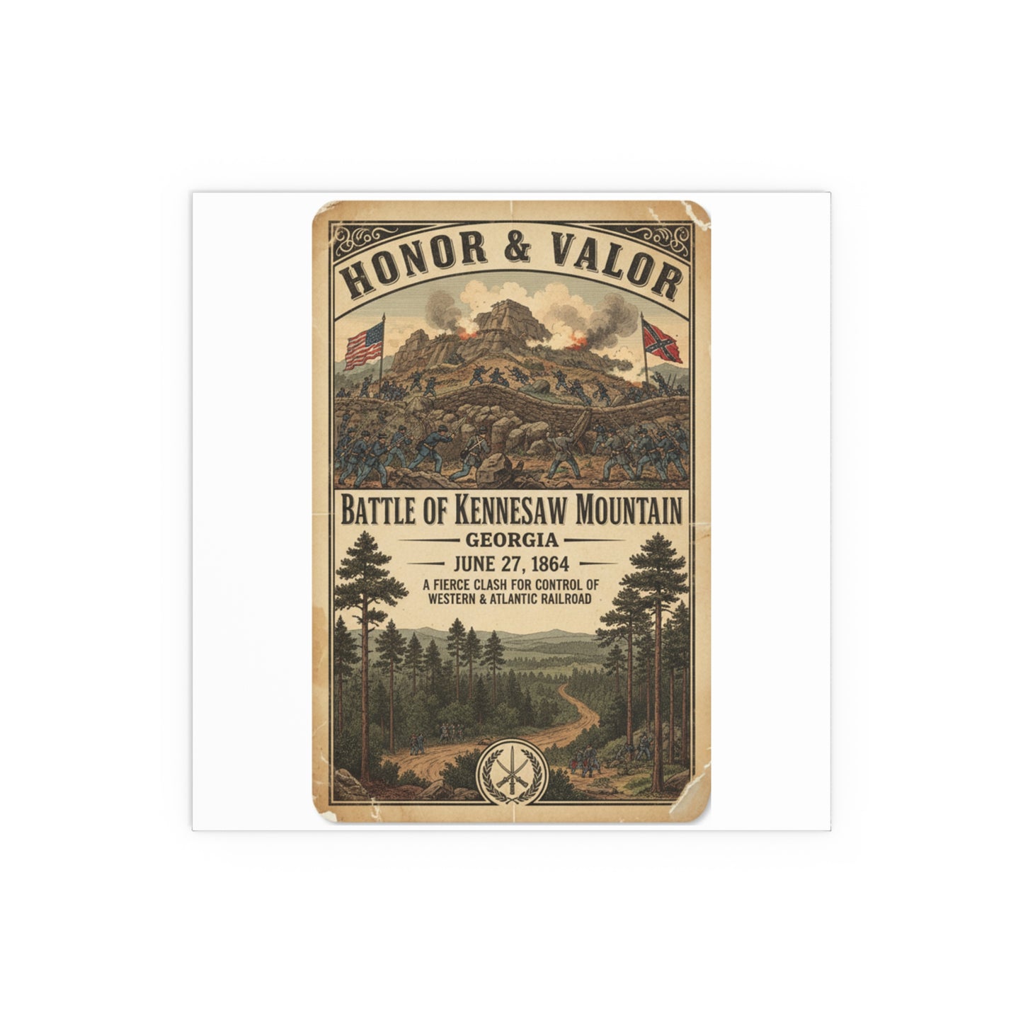 Indoor and Outdoor Silk Posters - Battle of Kennesaw Mountain