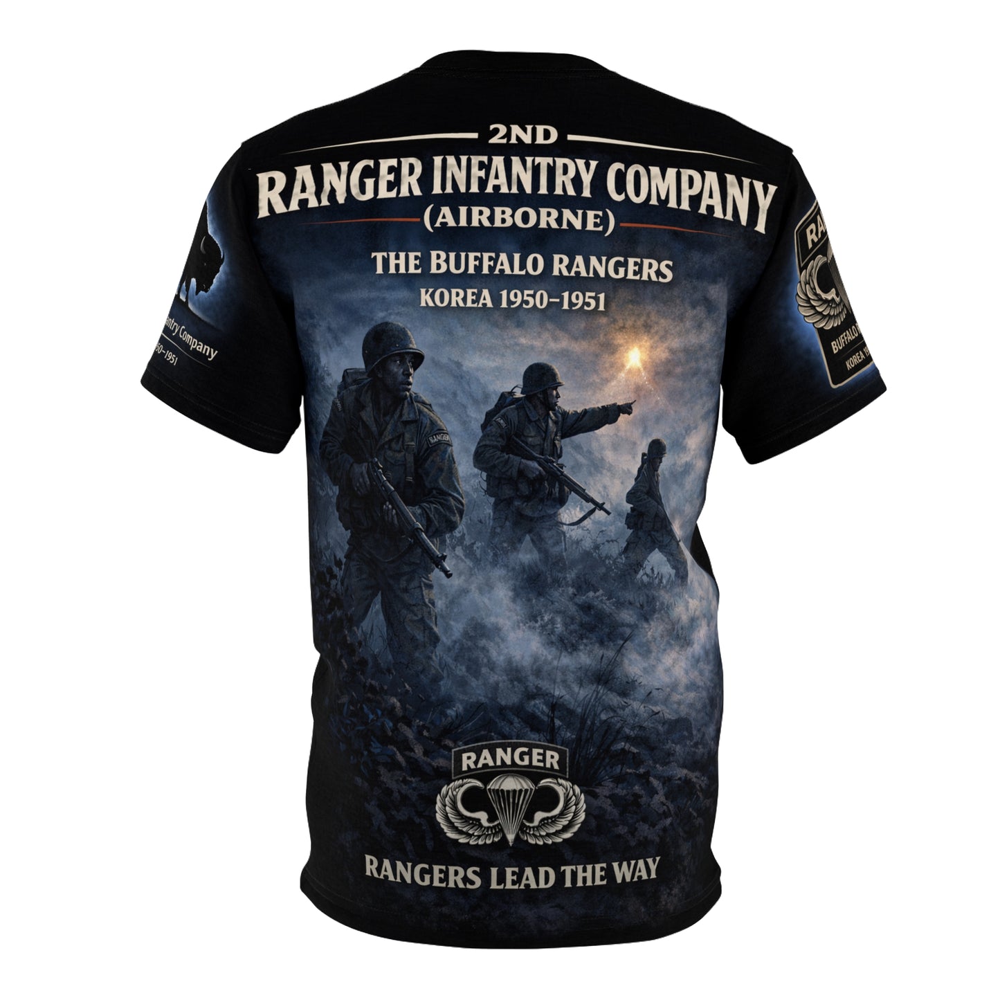 Buffalo Rangers 2nd Ranger Infantry Company (Airborne) Korean War Tribute Tee