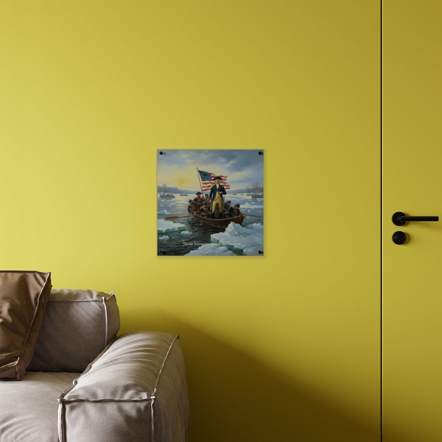 Acrylic Wall Art Panel - Washington Crossing the Delaware duing the Revolutionary War