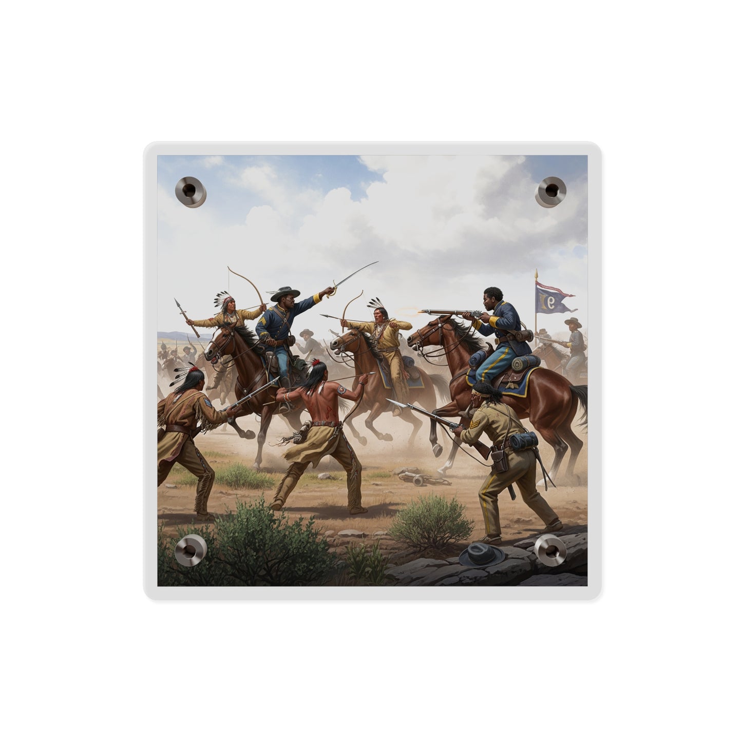 Acrylic Wall Art Panel - 9th Cavalry Regiment fighting Native Americans during the Indian Wars