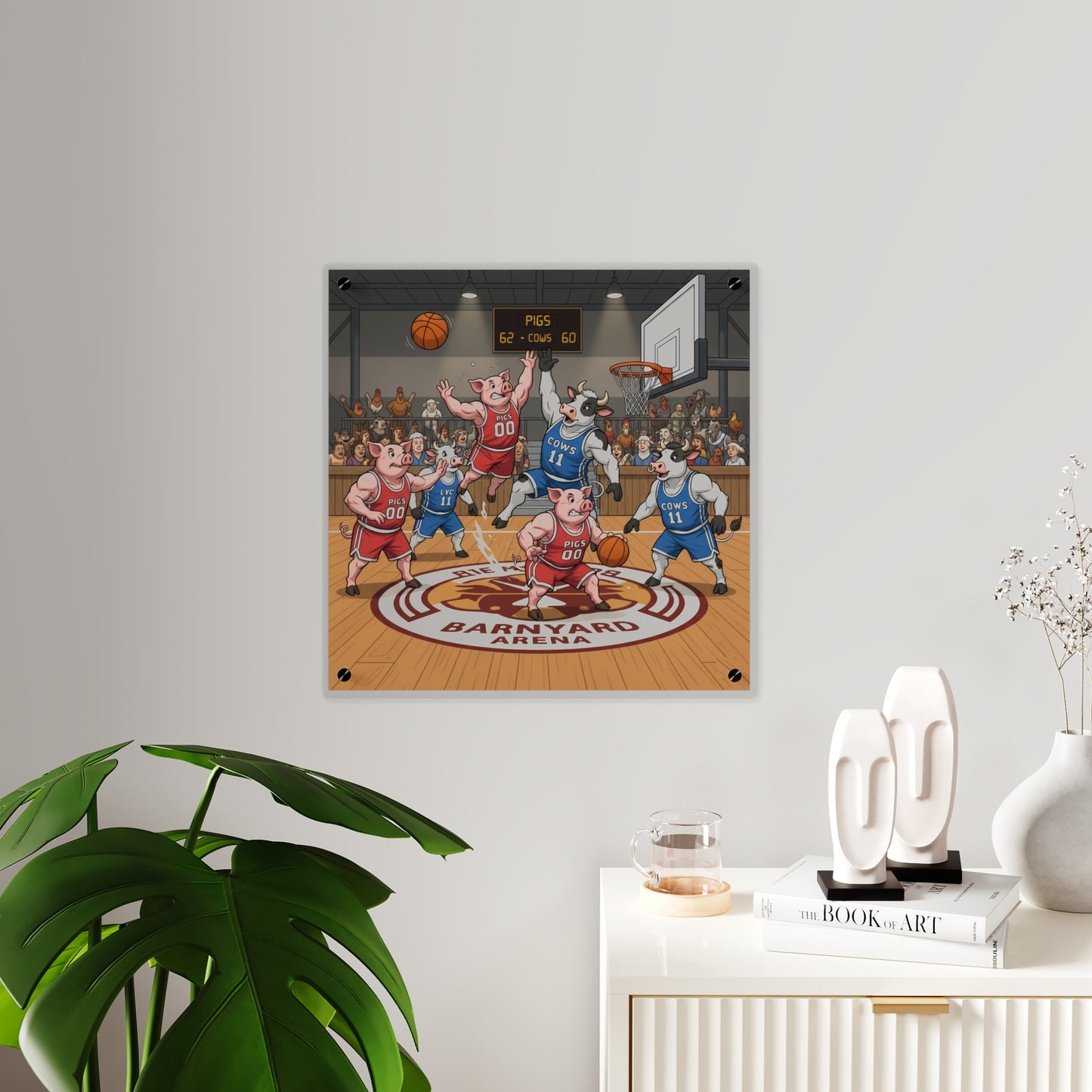 Acrylic Wall Art Panel - Pigs vs Cows