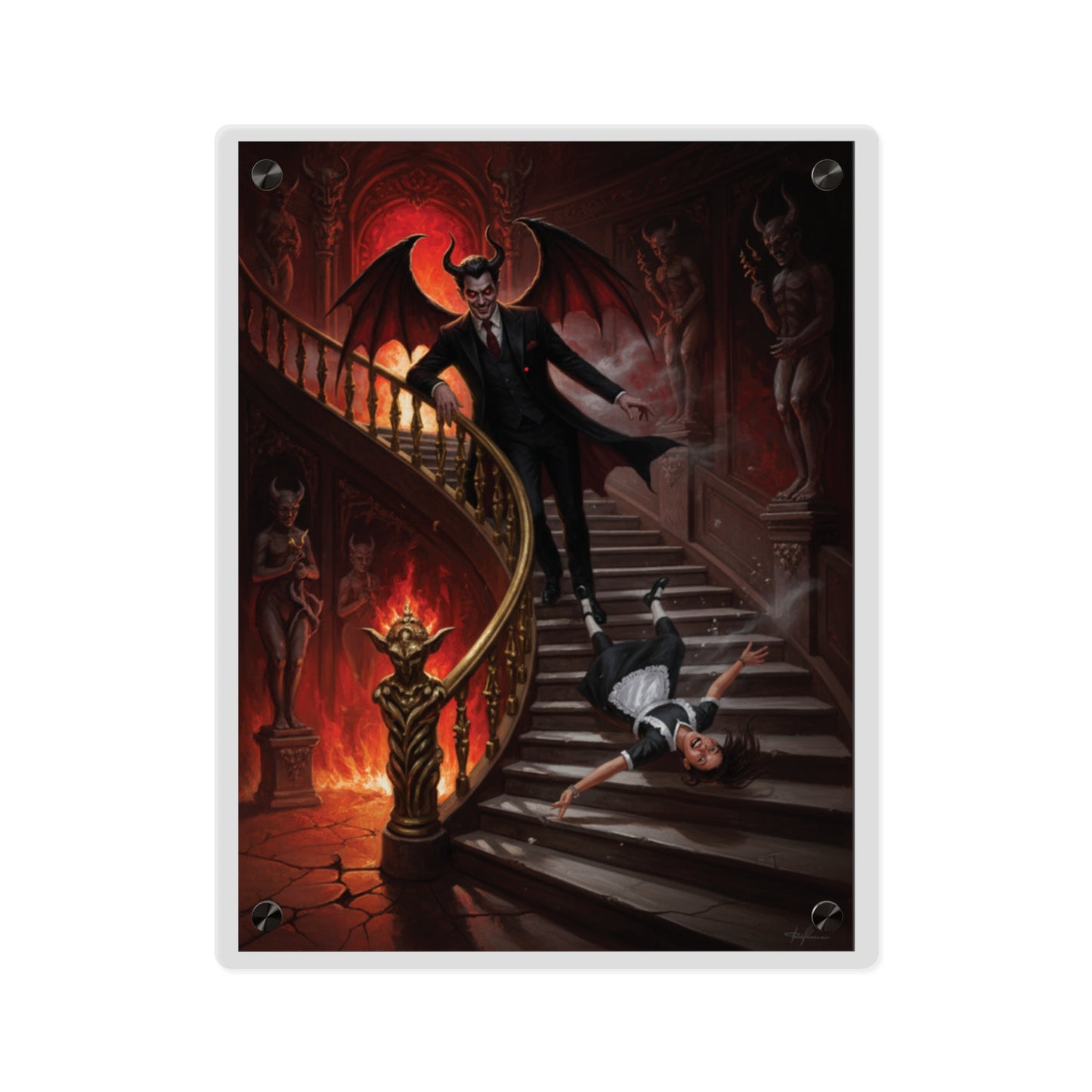 Acrylic Wall Art Panel - devil and maid