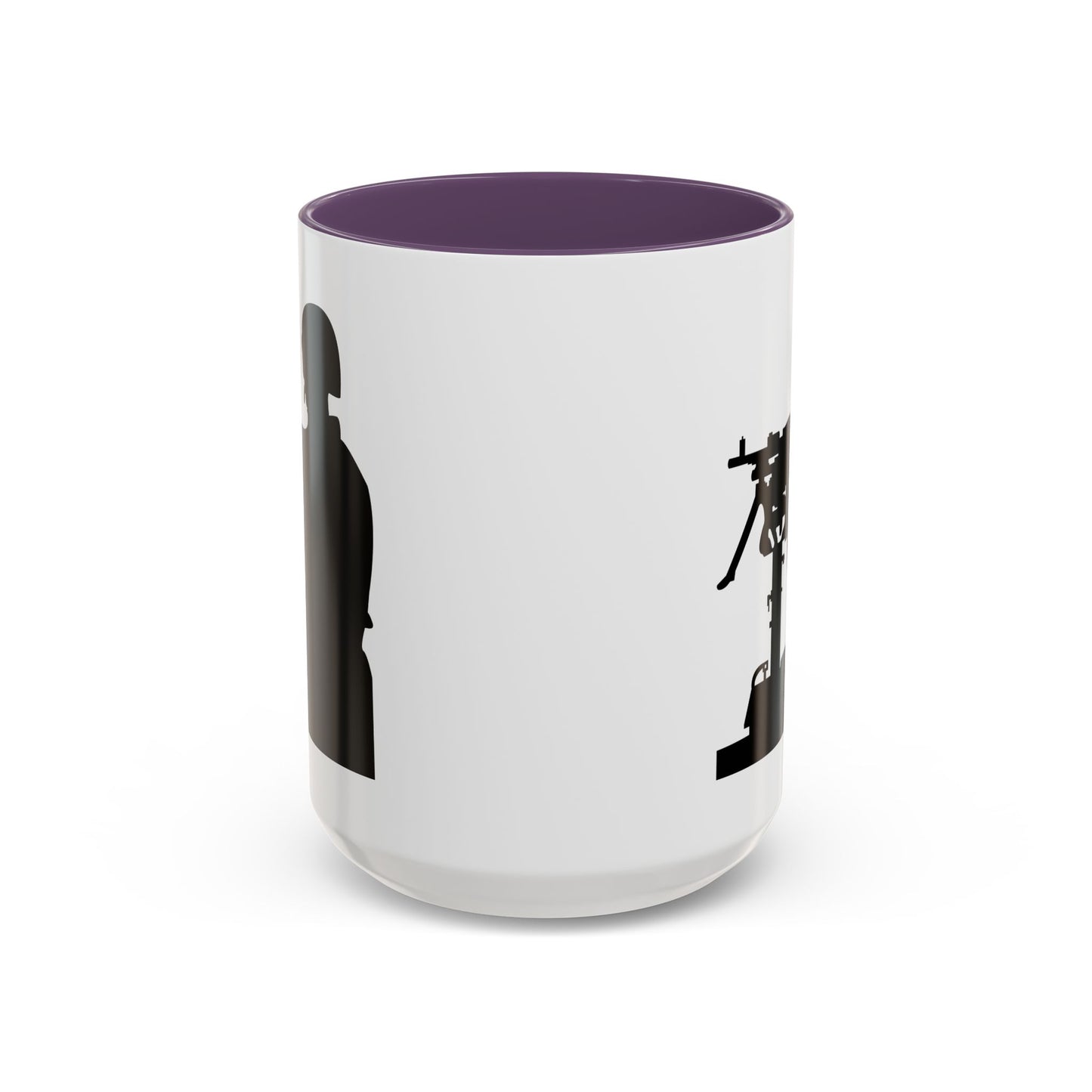 Accent Coffee Mug (11oz & 15oz) - Army - Soldier - MG Vehicle Mounted - Silhouette X 300