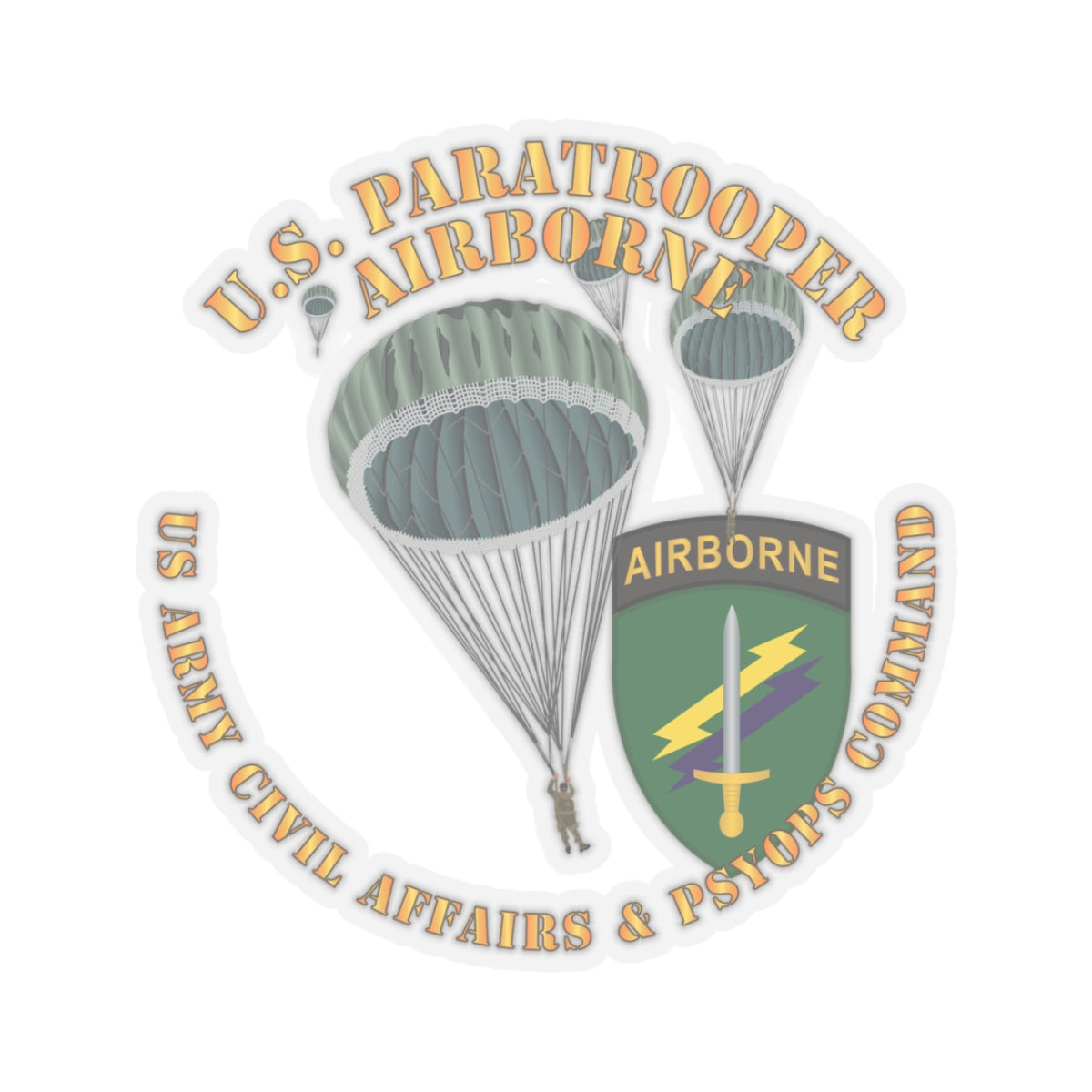 Kiss-Cut Stickers - US Paratrooper - USACAPOC
