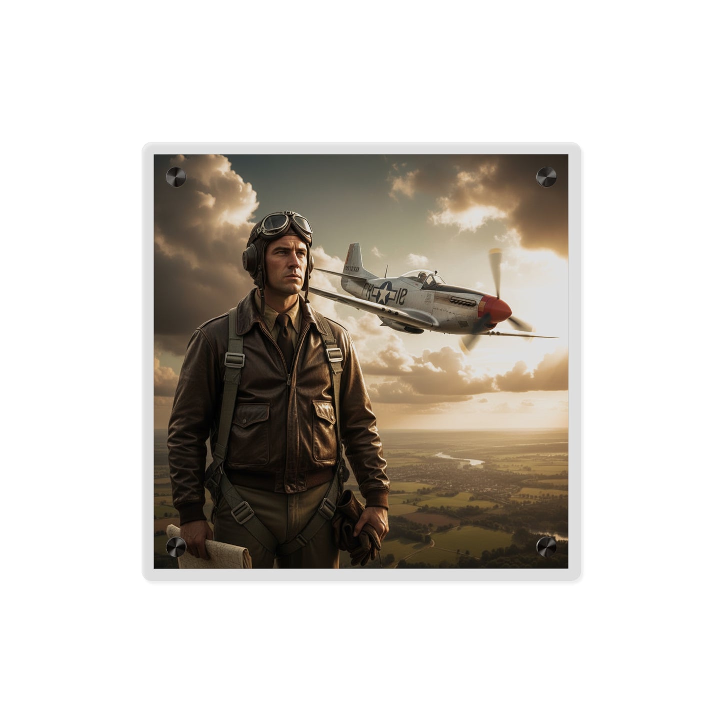 Acrylic Wall Art Panel - Army Air Corps Pilot