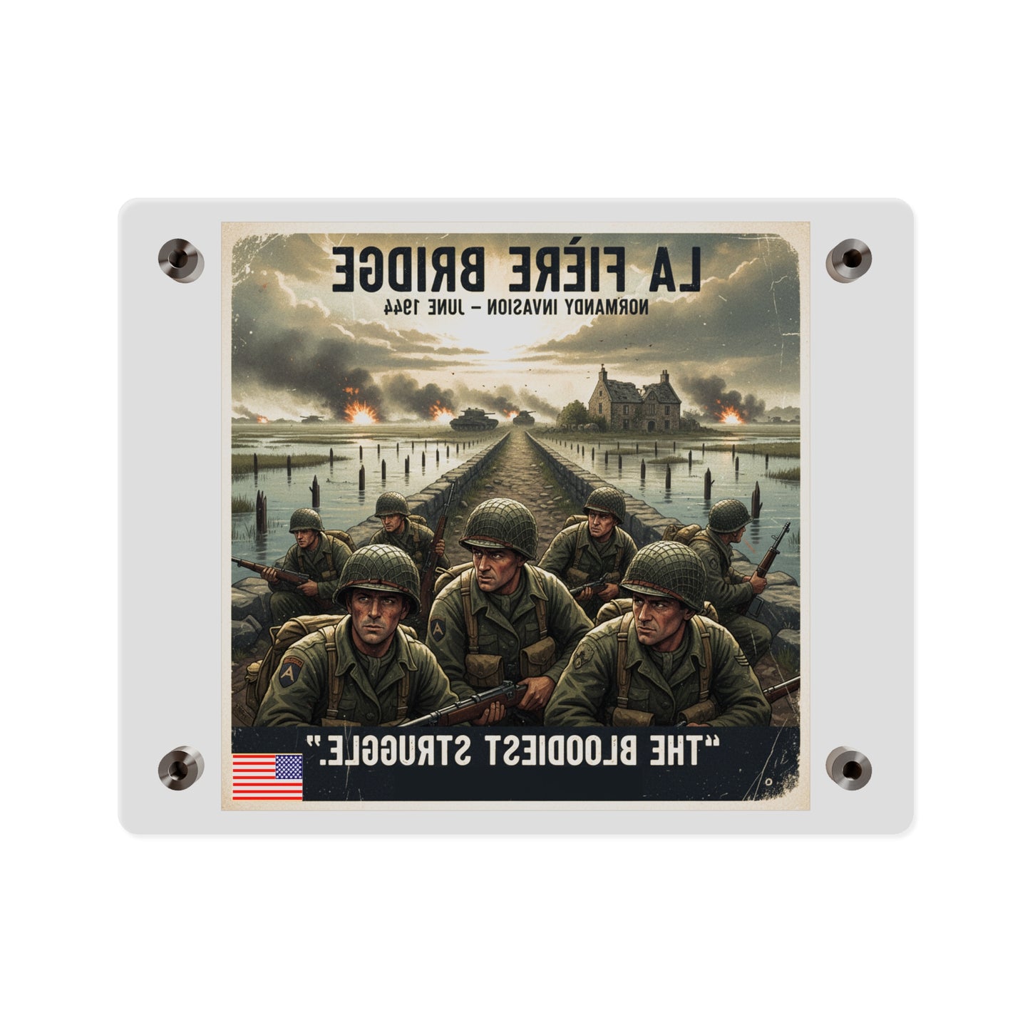 Acrylic Wall Art Panel - 82nd Airborne at the La Fière Bridge
