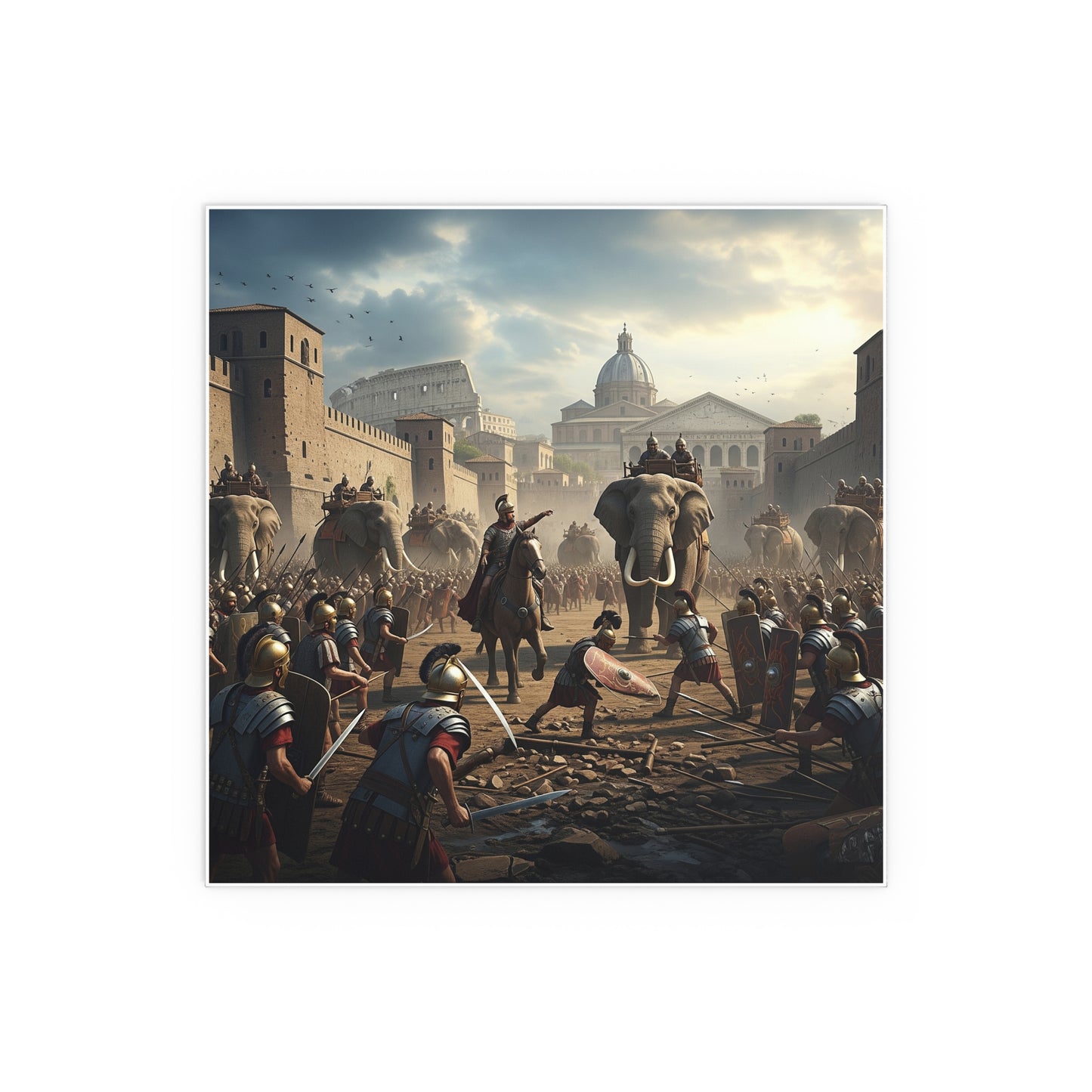 Indoor and Outdoor Silk Posters - Hannibal Battling the Roman Legions as he Enters Rome