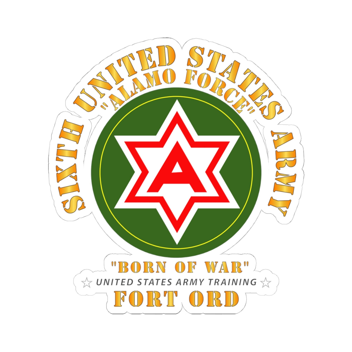 Kiss-Cut Stickers - 6th United States Army - Fort Ord
