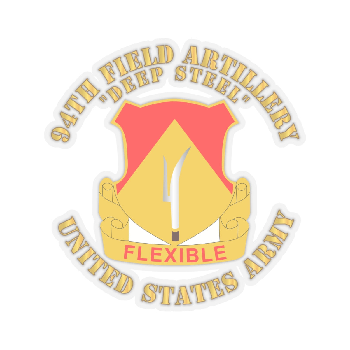 Kiss-Cut Stickers - 94th Field Artillery Regiment - Deep Steel