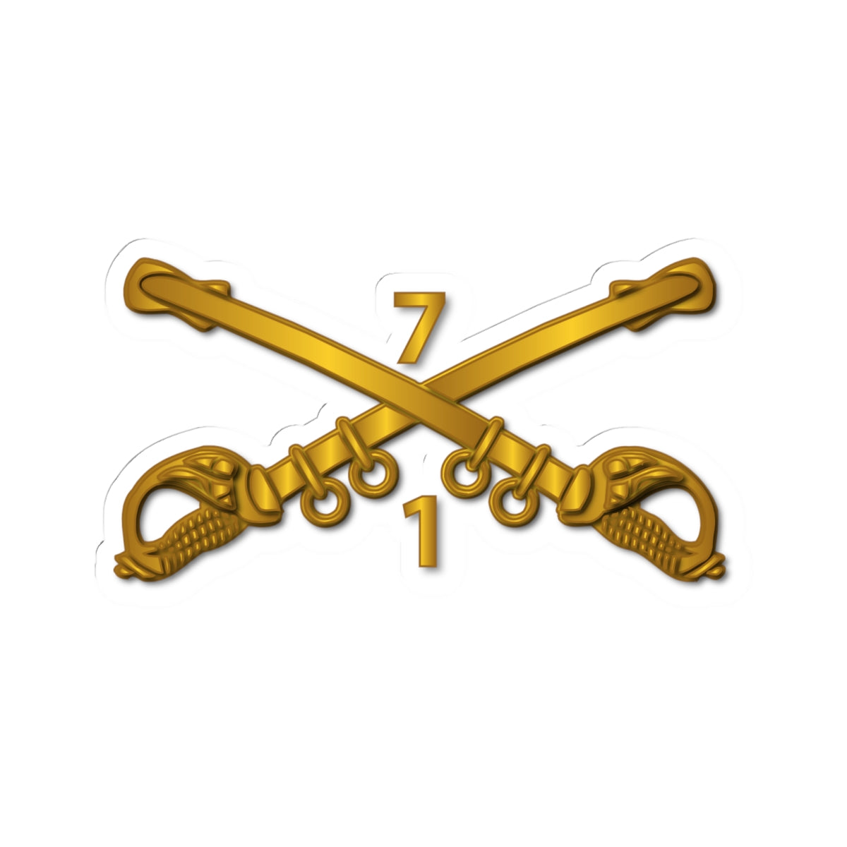 Kiss-Cut Stickers - 1st Bn 7th Cavalry Branch wo Txt