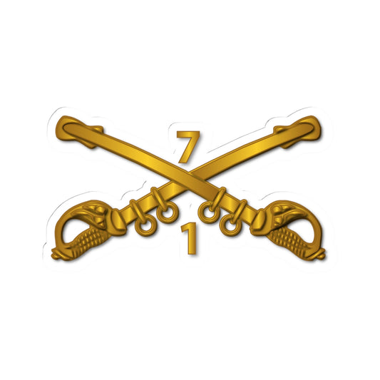 Kiss-Cut Stickers - 1st Bn 7th Cavalry Branch wo Txt