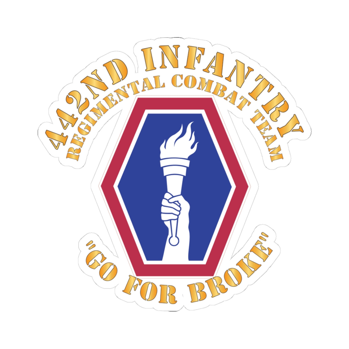 A kiss-Cut Stickers depicting the 442nd Infantry Regimental Combat Team