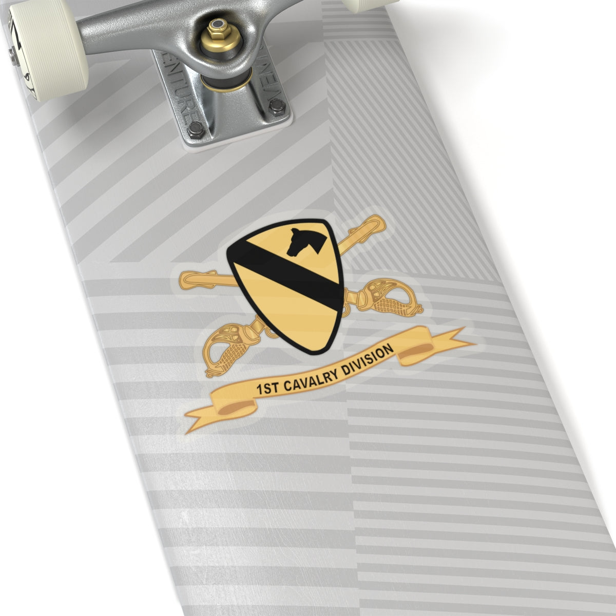 Kiss-Cut Stickers - 1st Cavalry Division - SSI wo White Border w Br - Ribbon