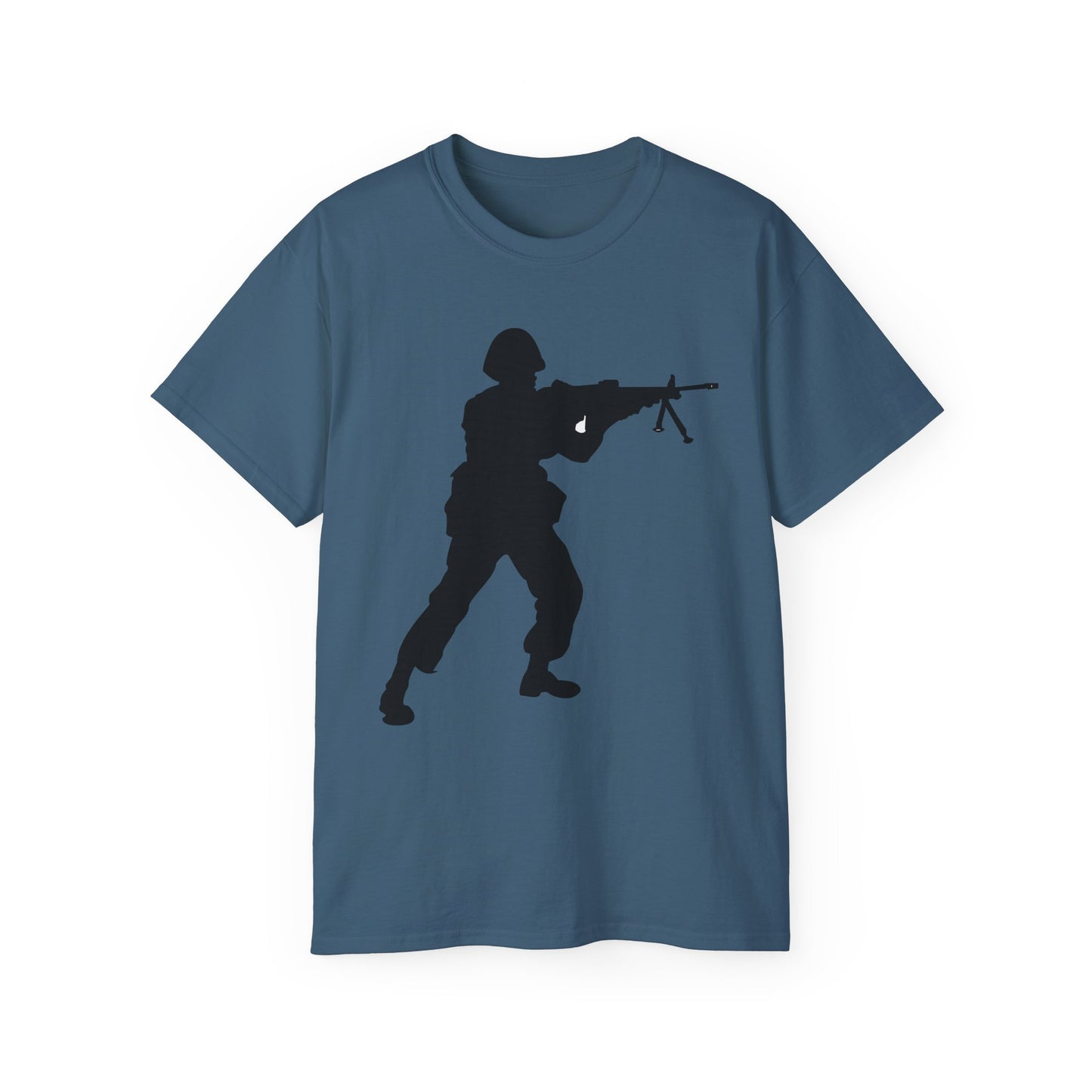 Unisex Ultra Cotton Tee - Army - Soldier - MG Assault - Silhouette X 300