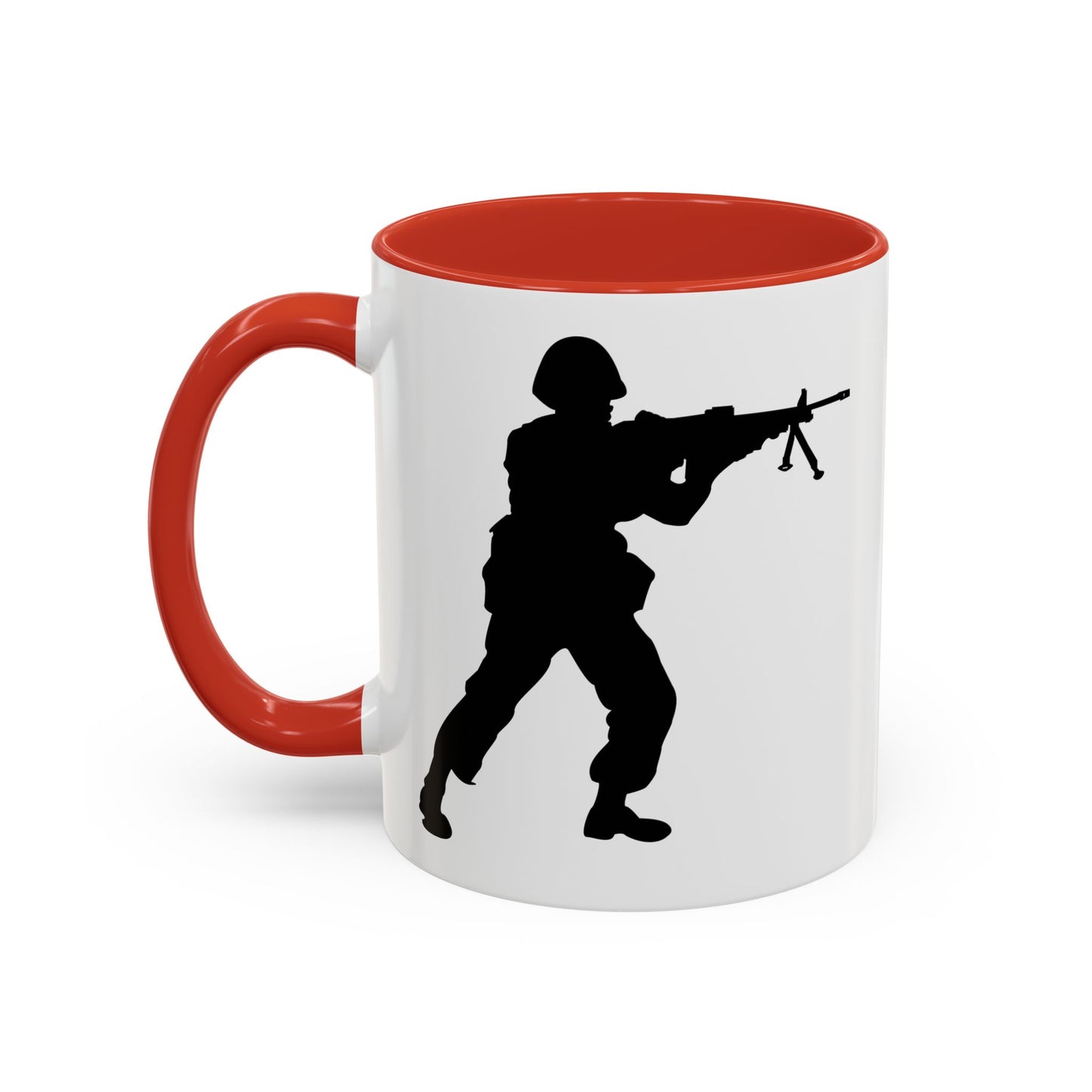 Accent Coffee Mug (11oz & 15oz) - Army - Soldier - MG Assault - Silhouette X 300