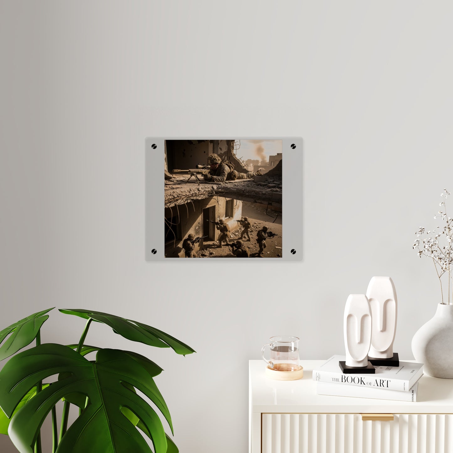 Acrylic Wall Art Panel - Marine Sniper Providing Overwatch for Breach Team