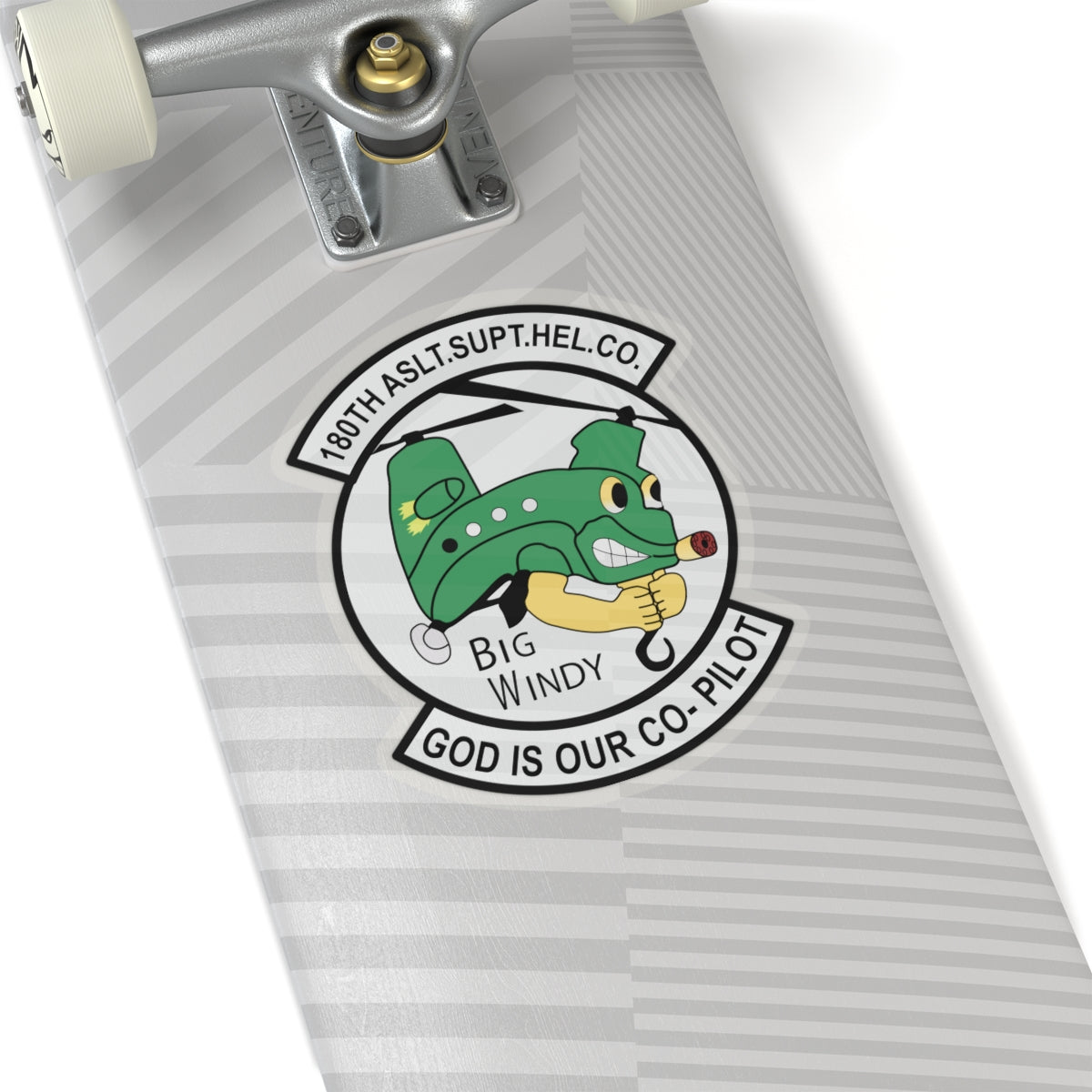 Kiss-Cut Stickers - 180th Assault Support Helicopter Company - Big Windy - God is Co-Pilot