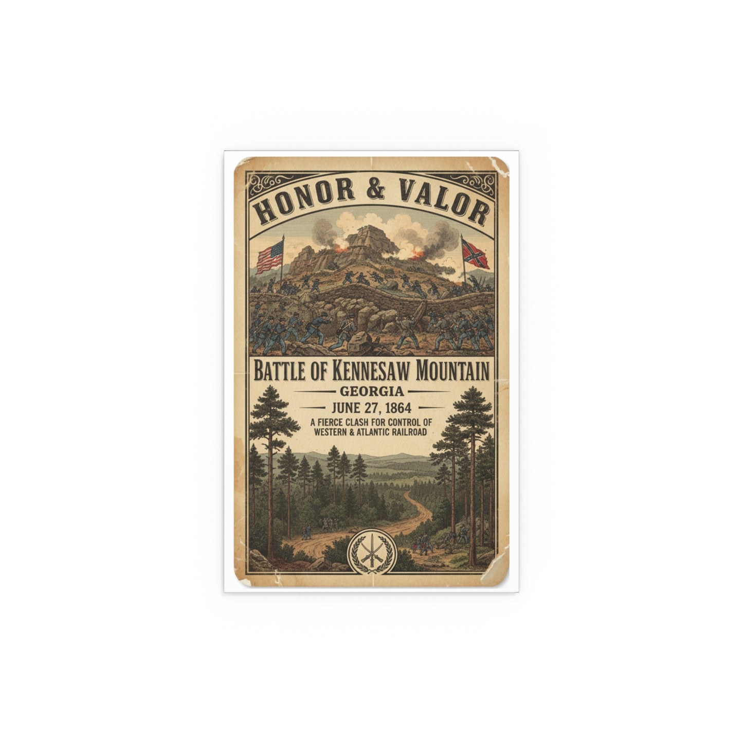 Indoor and Outdoor Silk Posters - Battle of Kennesaw Mountain