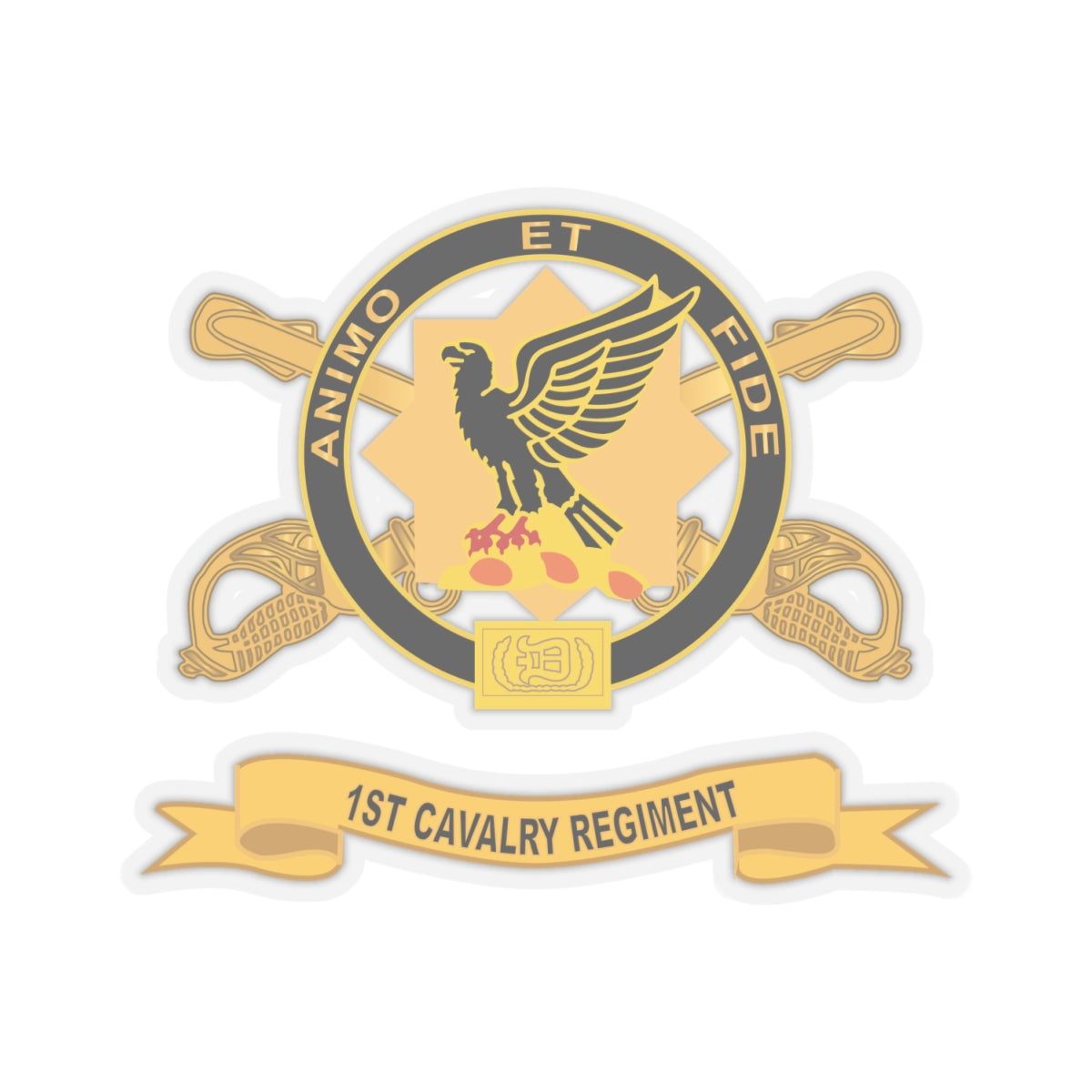 Kiss-Cut Stickers - 1st Cavalry Regiment w Br - Ribbon