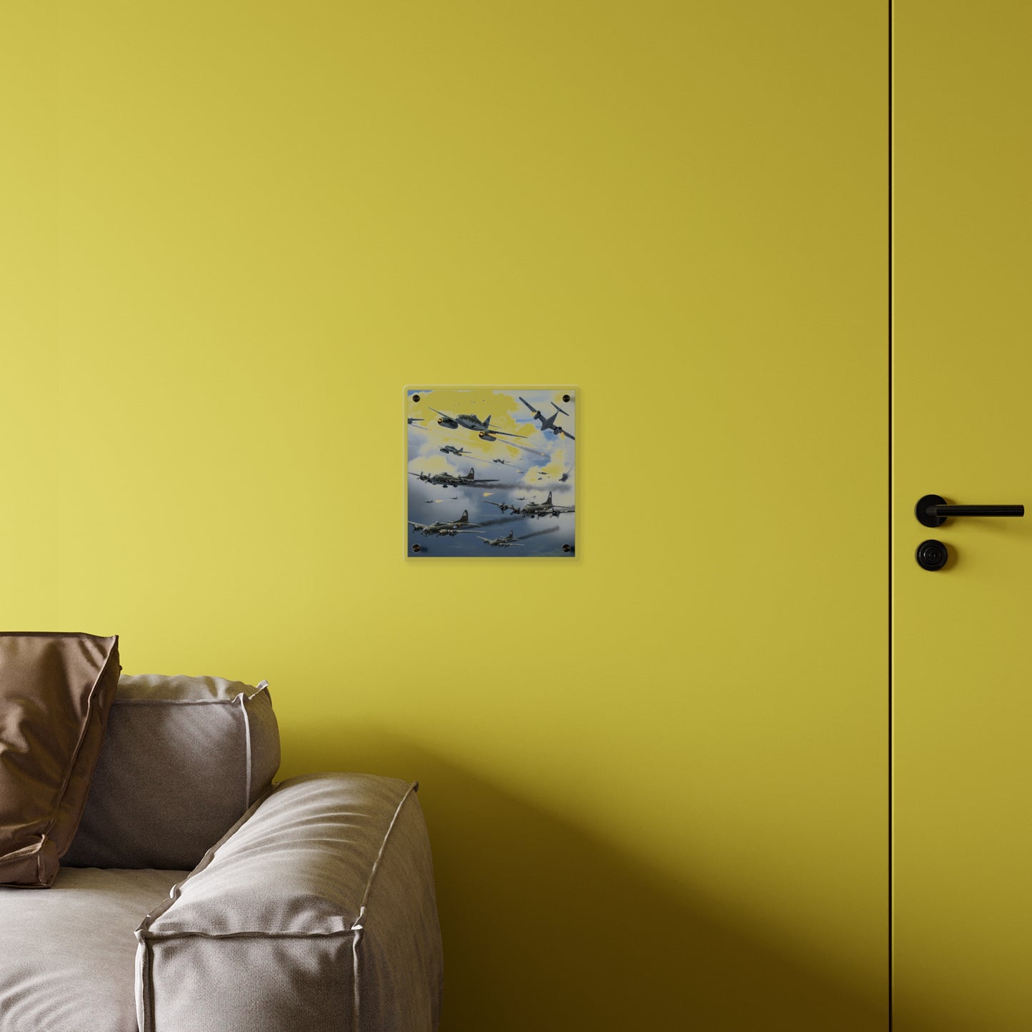 Acrylic Wall Art Panel - German jet fighters attacking US bombing formations