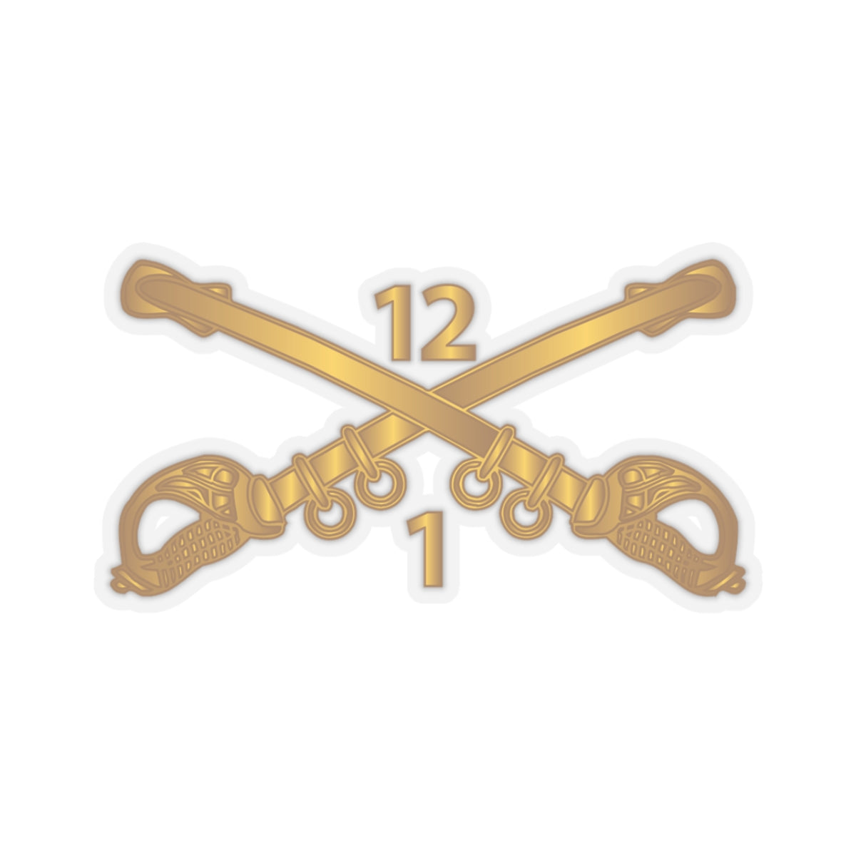Kiss-Cut Stickers - 1st Battalion - 12th Cavalry Branch wo Txt