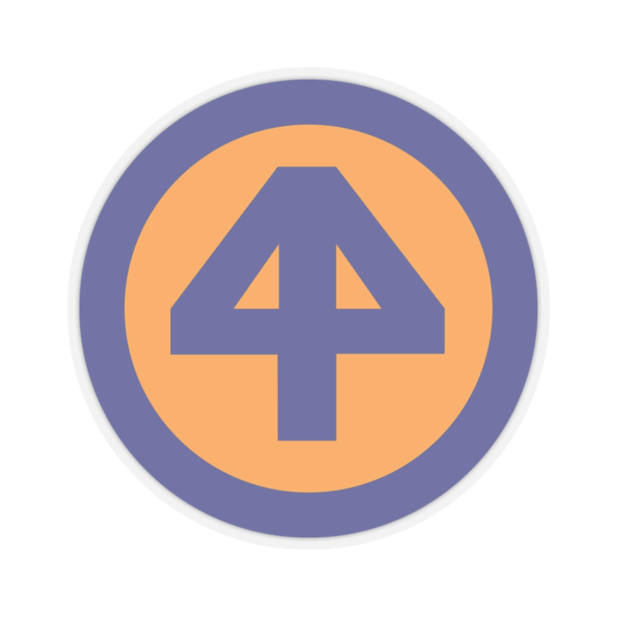 A kiss-Cut Stickers depicting The 44th Infantry Division was a U.S. Army National Guard unit composed mainly of troops from New Jersey and New York. Its shoulder sleeve insignia (SSI) features a blue and red diamond divided by a white bar, symbolizing unity and strength.