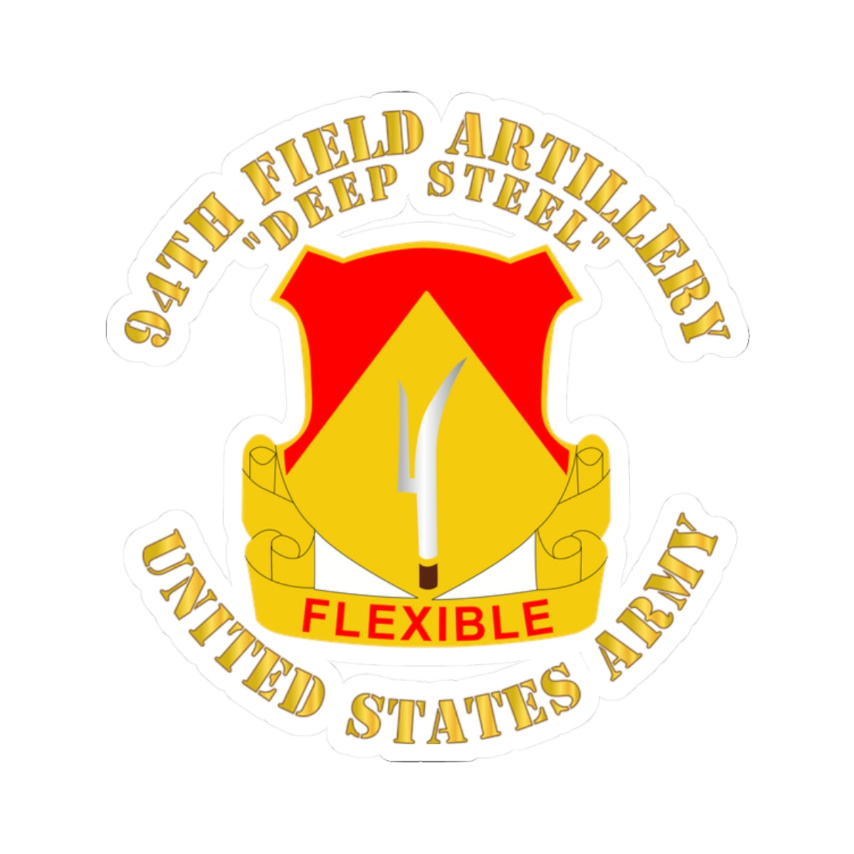 Kiss-Cut Stickers - 94th Field Artillery Regiment - Deep Steel
