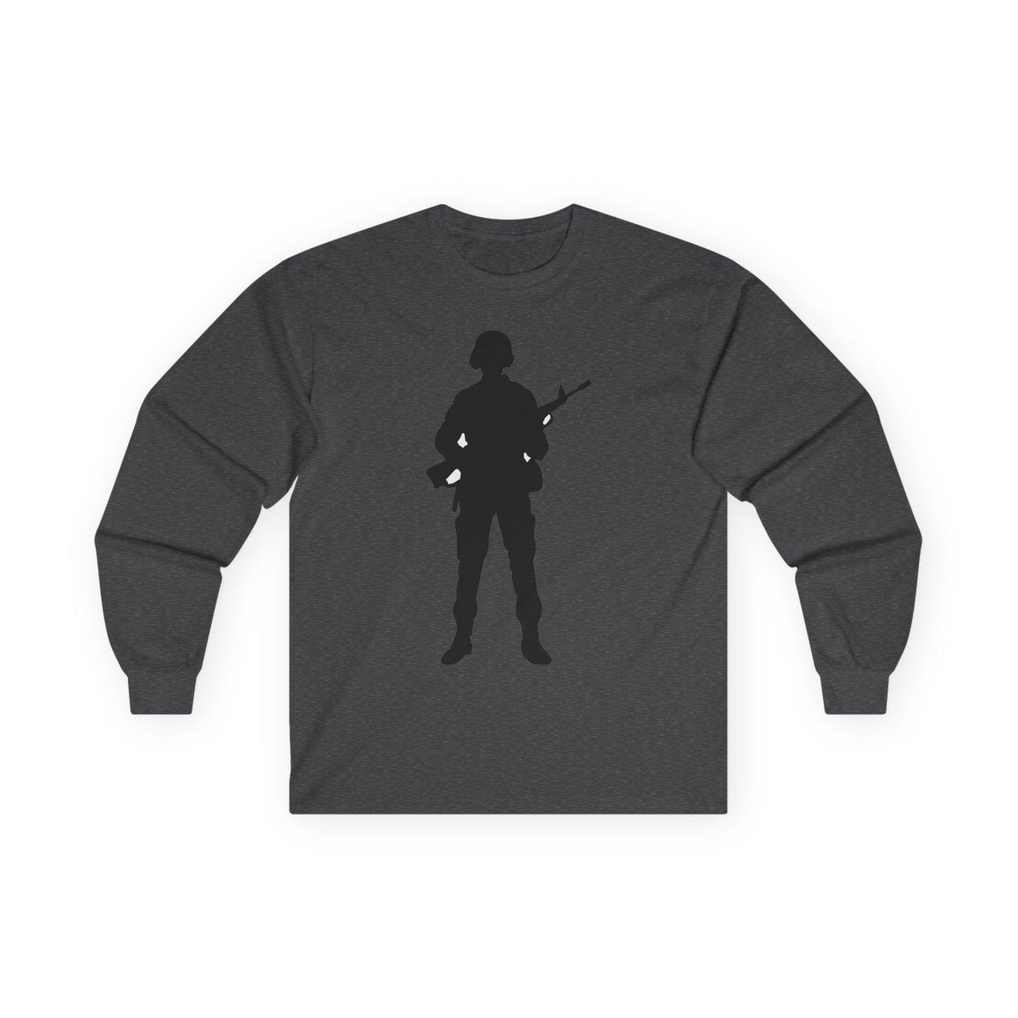 Unisex Ultra Cotton Long Sleeve Tee - Army - Soldier - Silhouette X 300