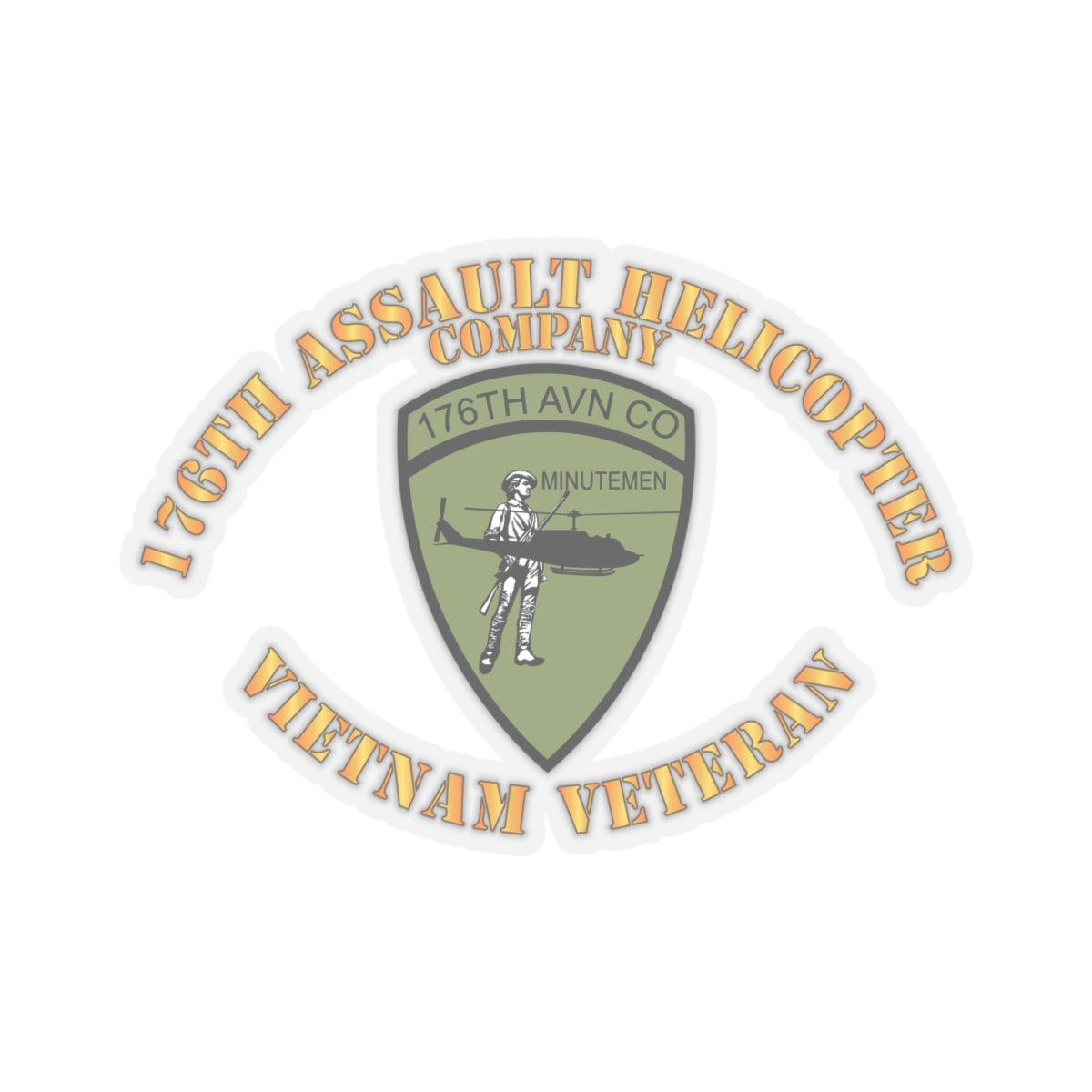 Kiss-Cut Stickers - 176th Assault Helicopter Co - Vietnam Ve