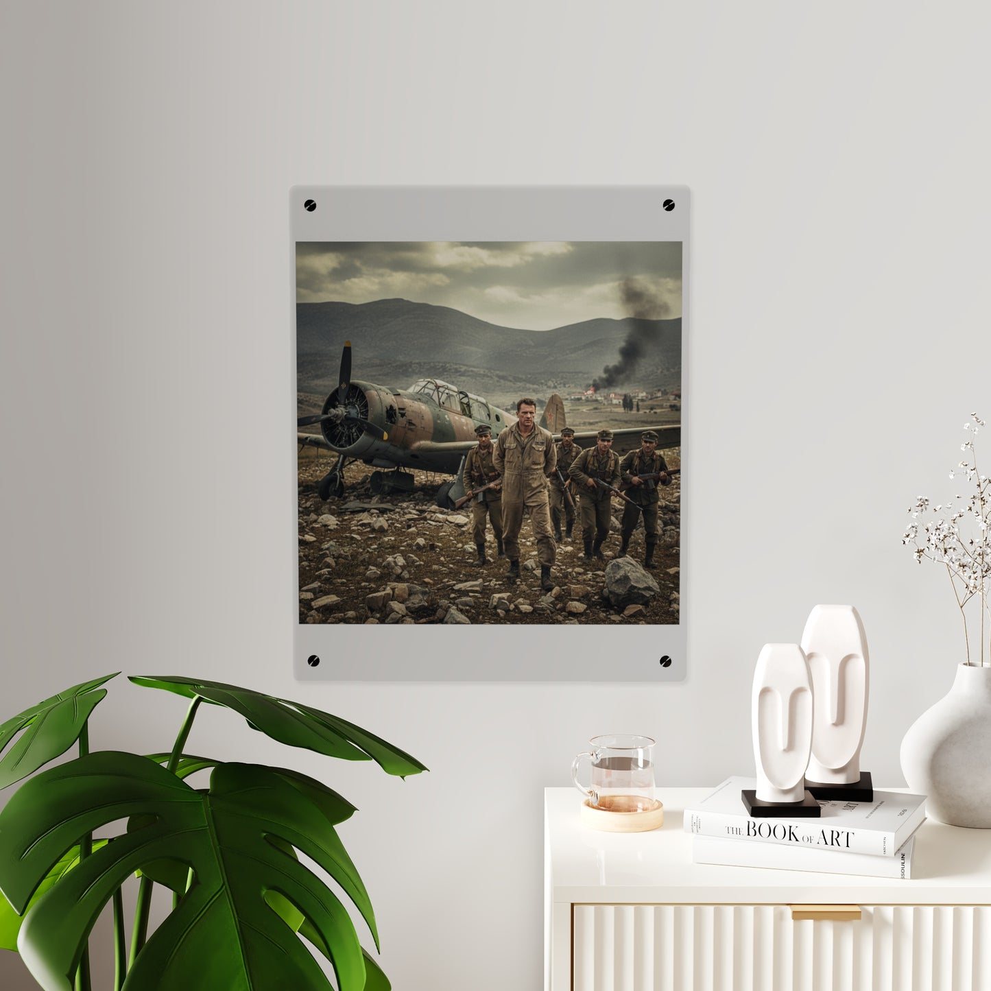 Acrylic Wall Art Panel - U.S. Air Force officer - Captured, KIA, Communist Guerrillas - AT-6 Shotdown - Cold War