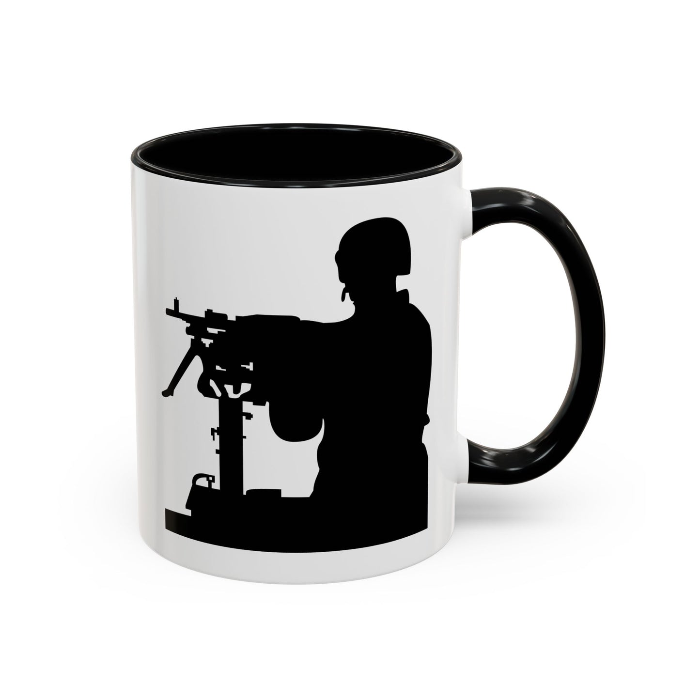 Accent Coffee Mug (11oz & 15oz) - Army - Soldier - MG Vehicle Mounted - Silhouette X 300