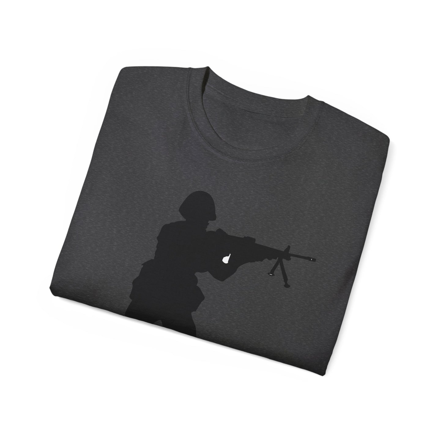 Unisex Ultra Cotton Tee - Army - Soldier - MG Assault - Silhouette X 300