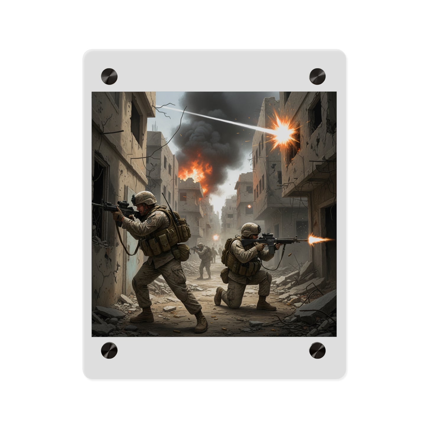 Acrylic Wall Art Panel - Marines in  the 2nd Battle of Fallujah