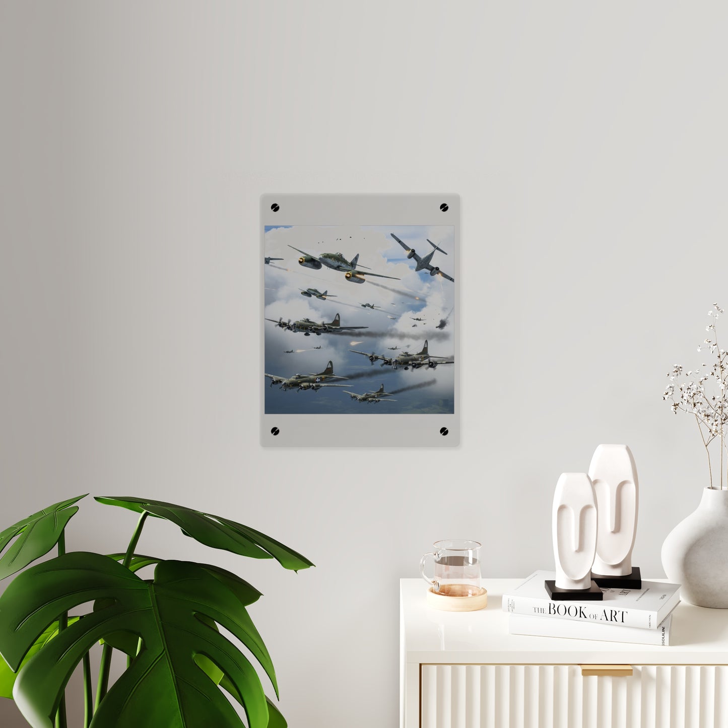 Acrylic Wall Art Panel - German jet fighters attacking US bombing formations