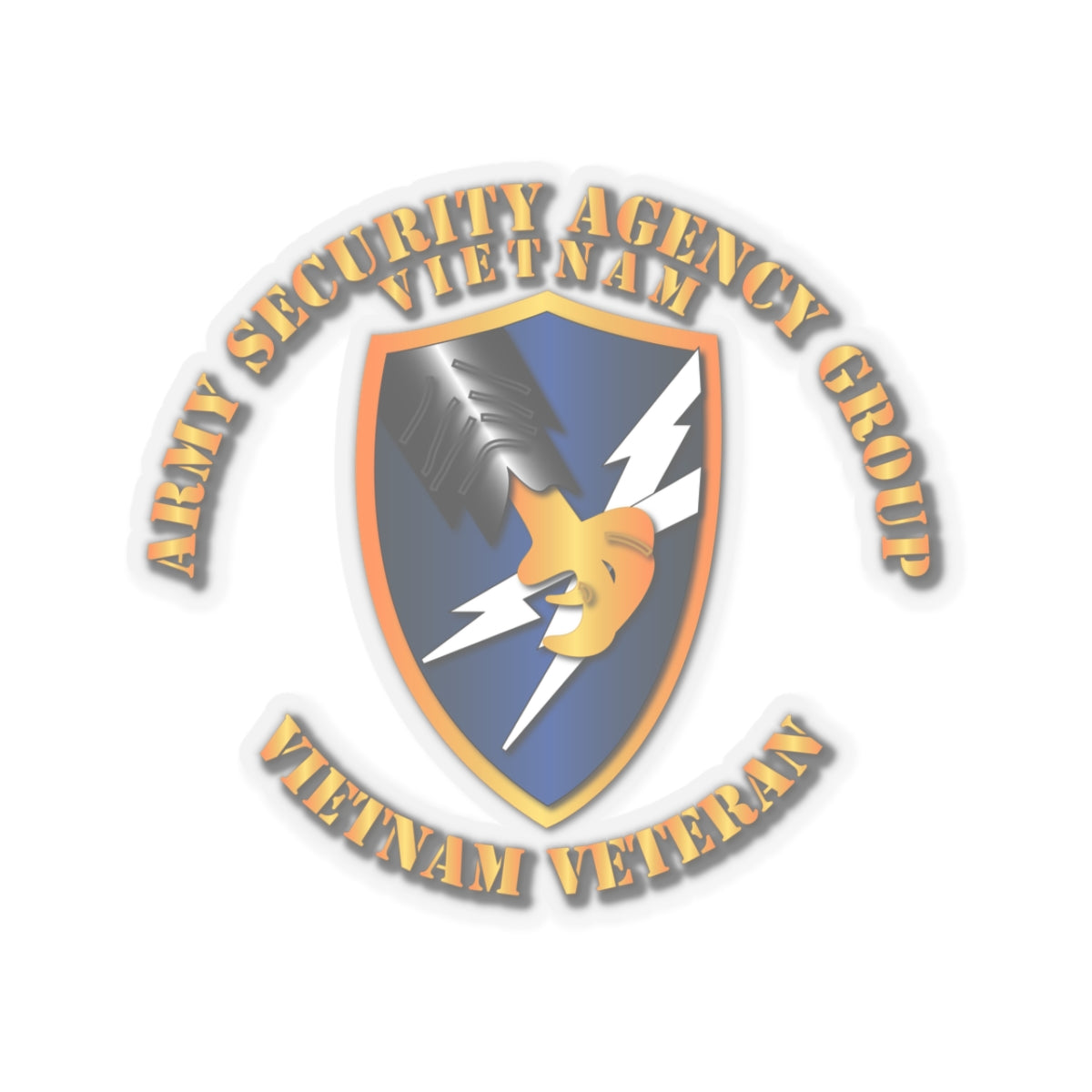 Kiss-Cut Stickers - Army Security Agency Group VN Vet w Txt