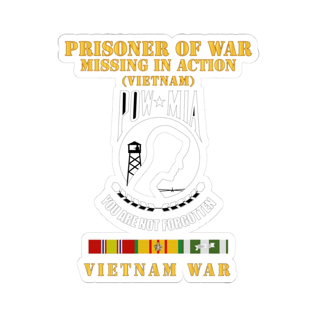 Kiss-Cut Stickers - POW - MIA - VIetnam w VN SVC