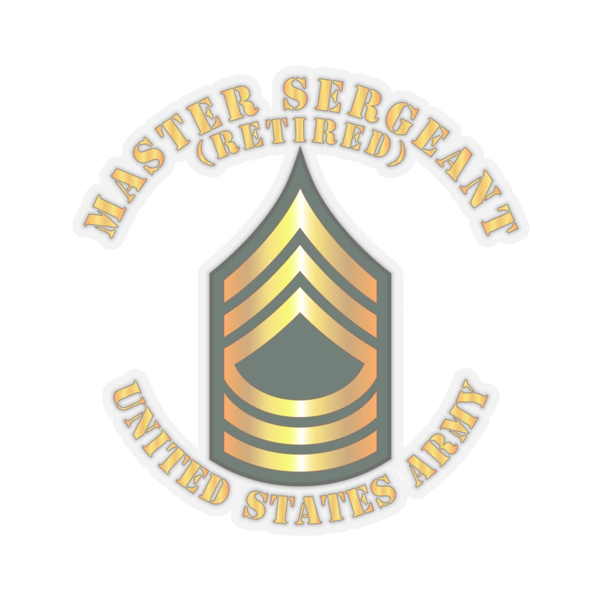 Kiss-Cut Stickers - Master Sergeant - MSG - Retired