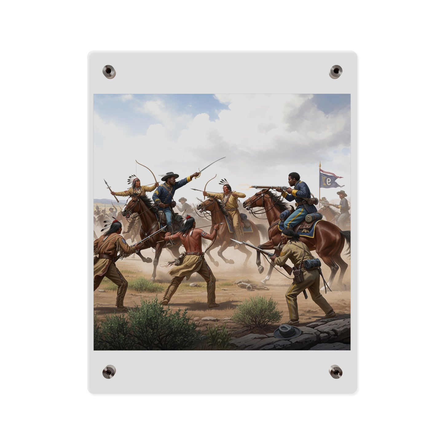 Acrylic Wall Art Panel - 9th Cavalry Regiment fighting Native Americans during the Indian Wars