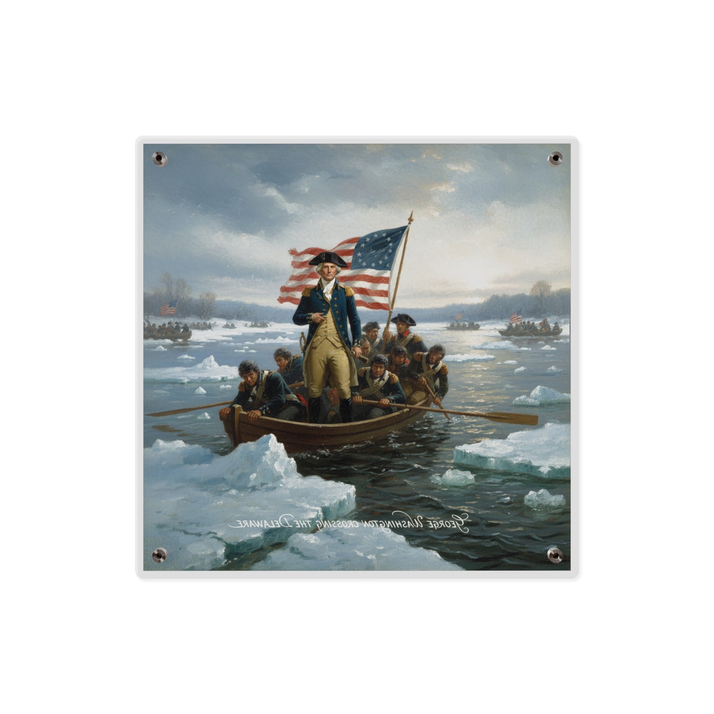 Acrylic Wall Art Panel - Washington Crossing the Delaware duing the Revolutionary War
